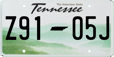 TN license plate Z9105J