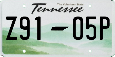 TN license plate Z9105P
