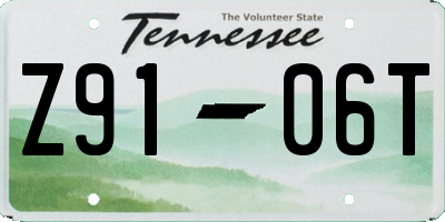 TN license plate Z9106T