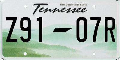 TN license plate Z9107R