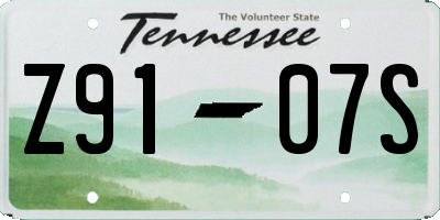 TN license plate Z9107S
