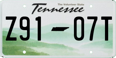 TN license plate Z9107T