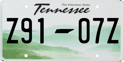 TN license plate Z9107Z