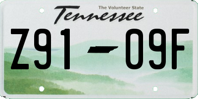 TN license plate Z9109F