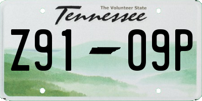 TN license plate Z9109P