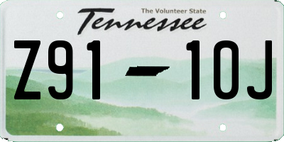 TN license plate Z9110J