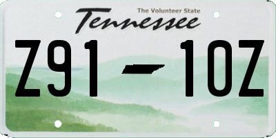 TN license plate Z9110Z