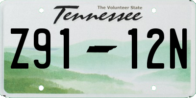 TN license plate Z9112N