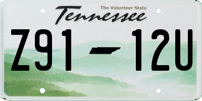 TN license plate Z9112U