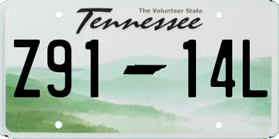 TN license plate Z9114L