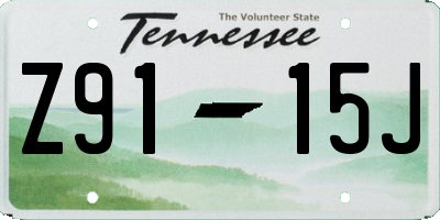 TN license plate Z9115J