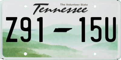 TN license plate Z9115U