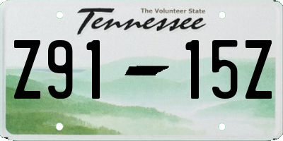 TN license plate Z9115Z