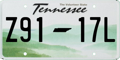 TN license plate Z9117L