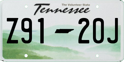 TN license plate Z9120J