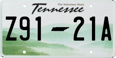 TN license plate Z9121A