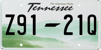 TN license plate Z9121Q