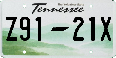 TN license plate Z9121X