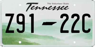 TN license plate Z9122C
