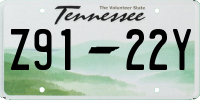 TN license plate Z9122Y