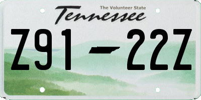 TN license plate Z9122Z