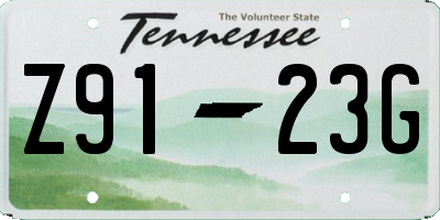 TN license plate Z9123G