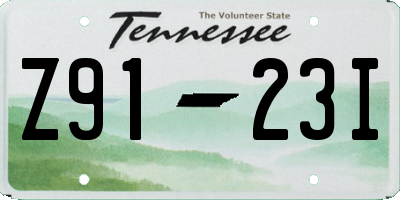 TN license plate Z9123I