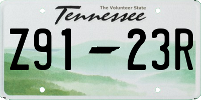 TN license plate Z9123R