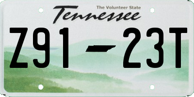 TN license plate Z9123T