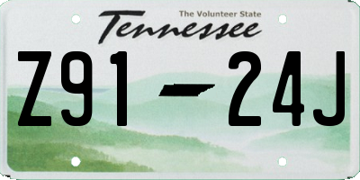 TN license plate Z9124J