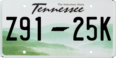 TN license plate Z9125K