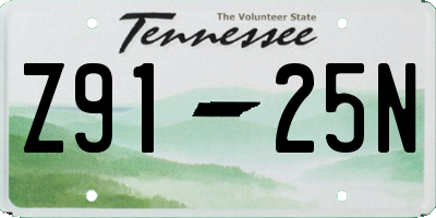 TN license plate Z9125N