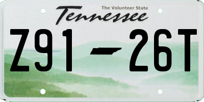 TN license plate Z9126T