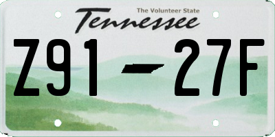 TN license plate Z9127F