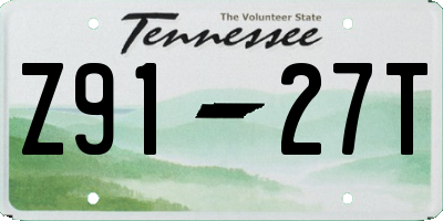TN license plate Z9127T