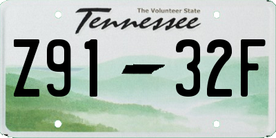 TN license plate Z9132F