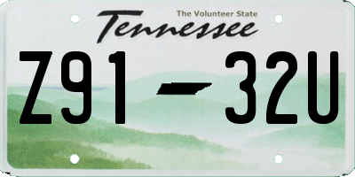 TN license plate Z9132U