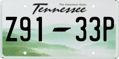 TN license plate Z9133P