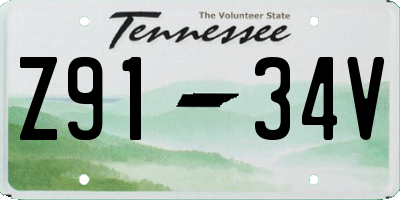 TN license plate Z9134V