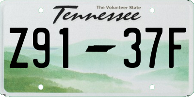 TN license plate Z9137F