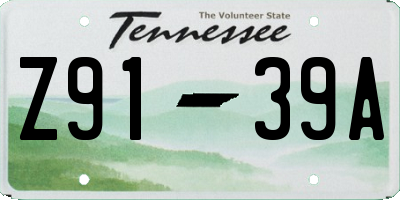 TN license plate Z9139A