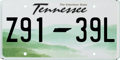 TN license plate Z9139L