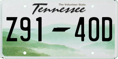 TN license plate Z9140D