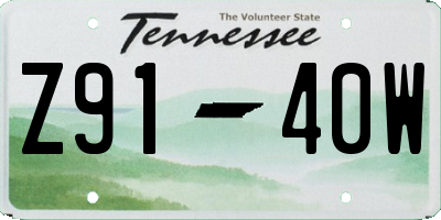 TN license plate Z9140W