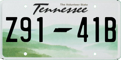 TN license plate Z9141B