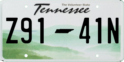 TN license plate Z9141N