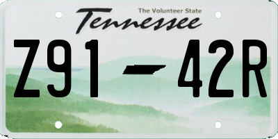 TN license plate Z9142R