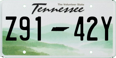 TN license plate Z9142Y