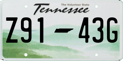 TN license plate Z9143G