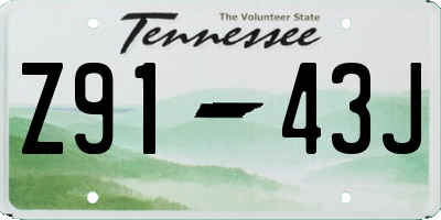 TN license plate Z9143J